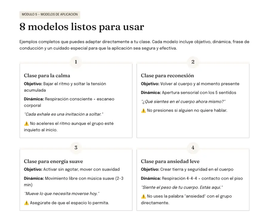 Vista interna de modelos listos para usar